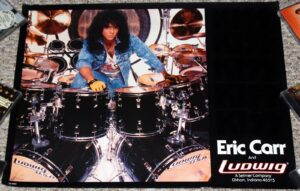Rare Eric Carr Vintage 1986 KISS "CRAZY NIGHTS" Ludwig Poster